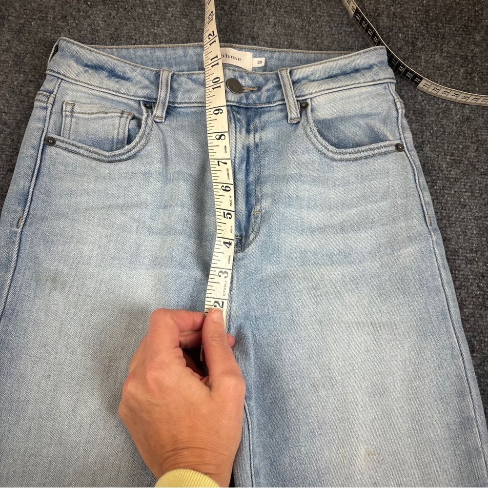 Böhme Women’s Light Wash Denim Bootcut Jeans Split Hem Raw hem size: 25 - Picture 6 of 12